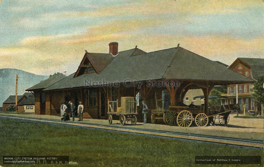 Postcard: Whitefield, New Hampshire.  Boston & Maine Station